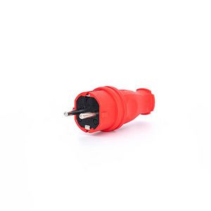 Geaarde stekker power Solidstekker 16A rubber randaarde IP44