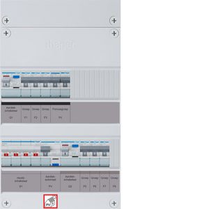 6-groepenverd. HS 2x ALS 63A+PV HACO 16A/300mA+kookgr. 1/3f