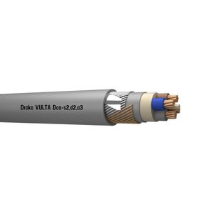 Haspel a 500m. installatiekabel VG-YMvKAS VULTA Dca 0,6/1kV gy# 4x10/10mm² s (blauw - bruin - zwart - grijs)