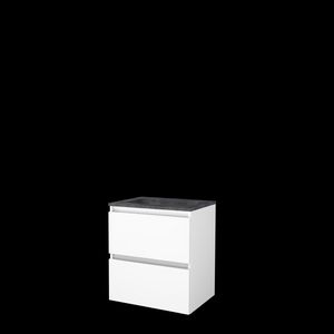 Set START-46 onderkast ice white 60cm greeploos 2x la hardstenen wastafel z/ kraangat (S46GL60H0IW)