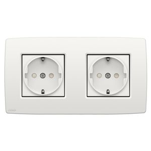 2voudig HOR stopcontact randaarde voll.apparaat white
