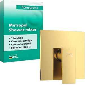Metropol 1-hendel afbouwdeel inbouwdouchemengkraan voor 1 functie Polished Gold Optic