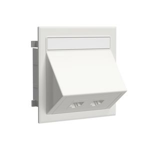 Data-aansluiting dubbel Keystone halogeenvrij RAL9003 VVE=10