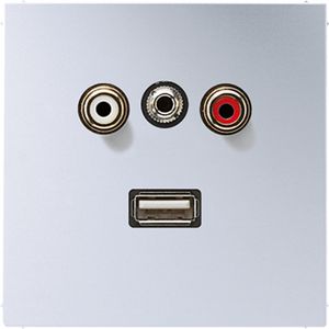 Afdekking aluminium voor Audio/Jack/USB LS VVE=10