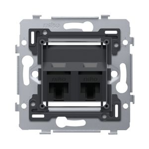 Mechanisme 2 RJ45-aansl.en UTP Cat. 6 PoE++ schuine uitv.
