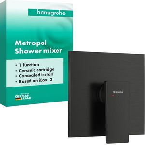 Metropol 1-hendel afbouwdeel inbouwdouchemengkraan voor 1 functie Brushed Black Chrome