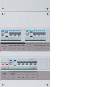 9-groepenverdeler, HS, 3x ALS 40A +kookgroep, 1f