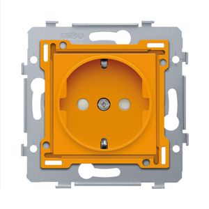 Stopcontact randaarde en besch.afsl. sokkel insteek orange