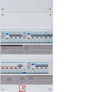 9-groepenverd. HS 3x ALS 63A+PV HACO 16A/300mA+kookgr. 1/3f