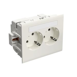 Wandcontactdoos 2-voudig basismodule SB RAL9010 VVE=10