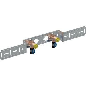 Muurplaat dubbel FLOWFIT pers 2x op beugel 20x1/2"bn.dr. hoh 153mm