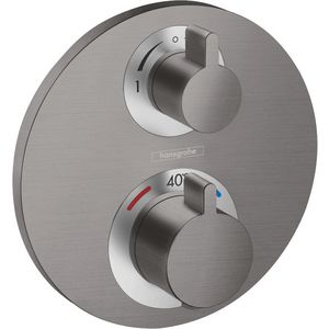 Afbouwdeel inbouwthermostaat Ecostat-S 2 functies brushed black chrome