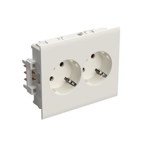 Wandcontactdoos 2-voudig uitbr.module SM RAL9010 VVE=10