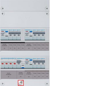 9-groepenverdeler, HS, 3x ALS 63A +PV HACO 16A/300mA , 1/3f