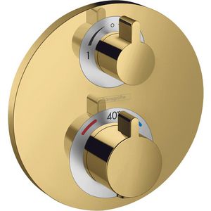 Afbouwdeel inbouwthermostaat Ecostat-S 2 functies polished gold