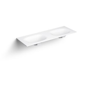 Hammock wastafelblad v.comp.8 wit 2xwaskom m.voorb.kraangat