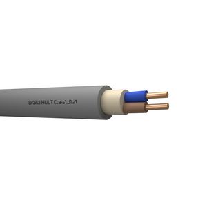 Haspel a 500m. kabel YMz1K HULT halogeenvrij Cca 0,6/1kV gy# 2x2,5mm² (blauw - bruin)