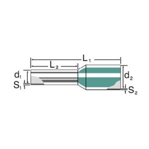 Adereindhuls 0.75mm2 l: 10mm grijs 9028580000 VVE=500