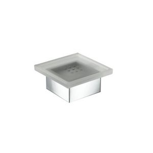 Zeephouder satine glas met wandbevestiging chroom MODERN ART