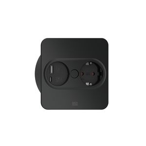 Twist 2 1x 230V RA + 1x USB A/C chrgr 2m RA vierkant zwartm.