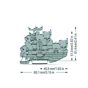 2-draads/1-pins 2etage basisklem 2-dr./2-pins rijg L VVE=50