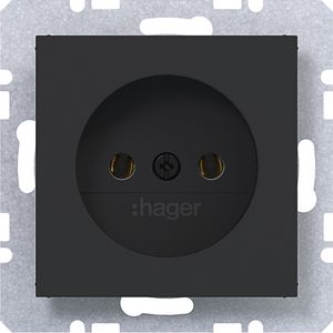 Wandcontactdoos ongeaard A.x/C.x nachtzwart mat
