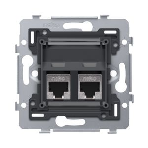 Mechanisme 2 RJ45-aansl.en STP Cat. 6 PoE++ schuine uitv