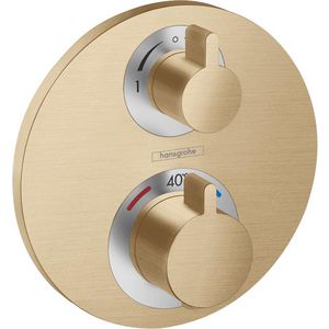 Afbouwdeel inbouwthermostaat Ecostat-S 2 functies brushed bronze