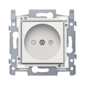 Stopcontact 60x71mm z. aarding insteek sokkel/afw.set white