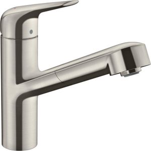 Keukenmengkraan 1-hendel M42 150 met uittrekbare uitloop rvs look 71814800
