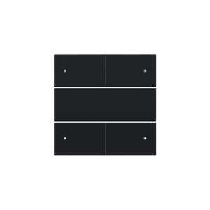 Afwerkingsset 4-voudige pot.vrij knop 24V Led black