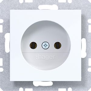 Wandcontactdoos ongeaard A.x/C.x lichtwit glanzend