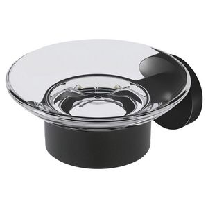 Zeephouder helder glas met wandhouder zwart NEMOX BLACK