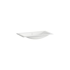 Onderbouwwastafel 727x380mm geglazuurd staal zonder kraanplateau met overloop Laufen