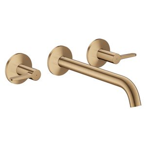 3-gats inbouw badkraan rechte grepen AXOR One Brushed Bronze