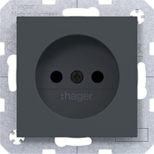 Wandcontactdoos ongeaard Safety Plus A.x/C.x antraci