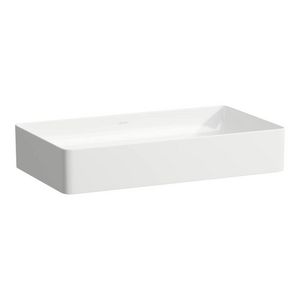 Living Square wastafel 600x340mm wit z.kraangat overloop