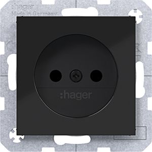 Wandcontactdoos ongeaard Safety Plus A.x/C.x zwart g