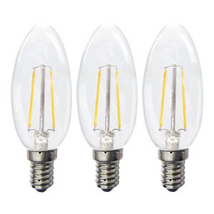 Doos a 3st. LED-lamp EcoPack FIL C35 E14 2W 220lm 827 helder