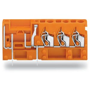 Rijgbare 3-draads printklem +zekeringh. 2,5mm² oranj VVE=100