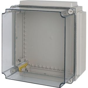Kast Ci HxBxD=421x421x275mm deksel Ral7035 4x gladde flenzen
