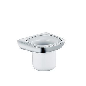 Amba glashouder met glas chroom/wit