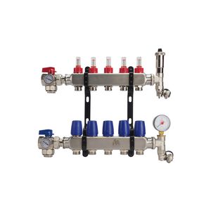 Vloerverwarmingsverdeler PREMIUM RVS OPEN LT 7-groeps