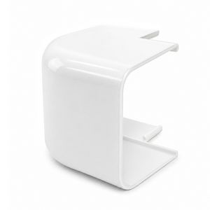 Buitenbocht rond 90° 90x65mm wit PVC RAL9010