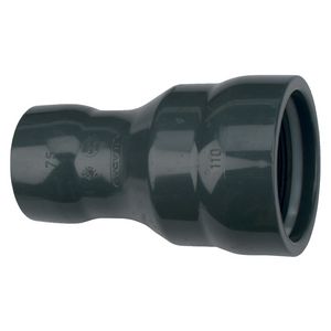 Verloopsteekmof PVC druk manchet 110x75mm PN10 donkergrijs