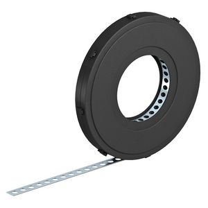 Rol a 10mtr. montageband MZ029 17mm verzinkt met gaten Ø6,3mm in kunststof cassette