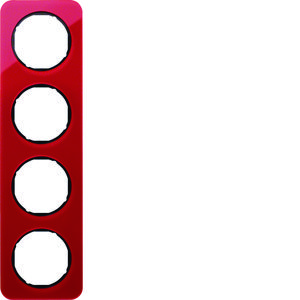 Afdekraam 4-voudig berker R.1 rood acryl/zwart