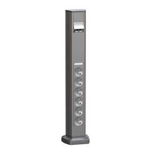 Bureauzuil Enkel 6X WCD 2X CAT6 UTP Geanodiseerd OptiLine 45