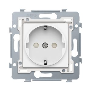 Stopcontact 71x71mm insteek sokkel/afw.set b.white