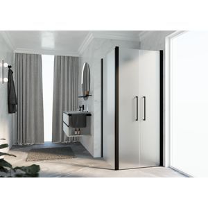 Zijwand Y2F2B 1010-1030x2000mm zwart satin